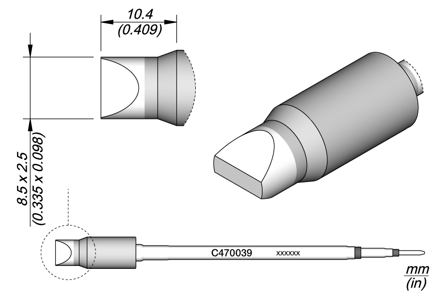 C470039 - Chisel Cartridge 8.5 x 2.5